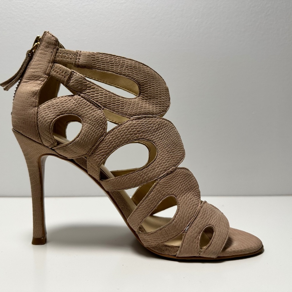 Nine West - Beige Nude High Heel Sandals Shoes - Size 5.5